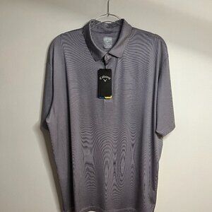 Callaway Men's Opti-Dri Blue & White Striped Polo Golf Shirt Size XL